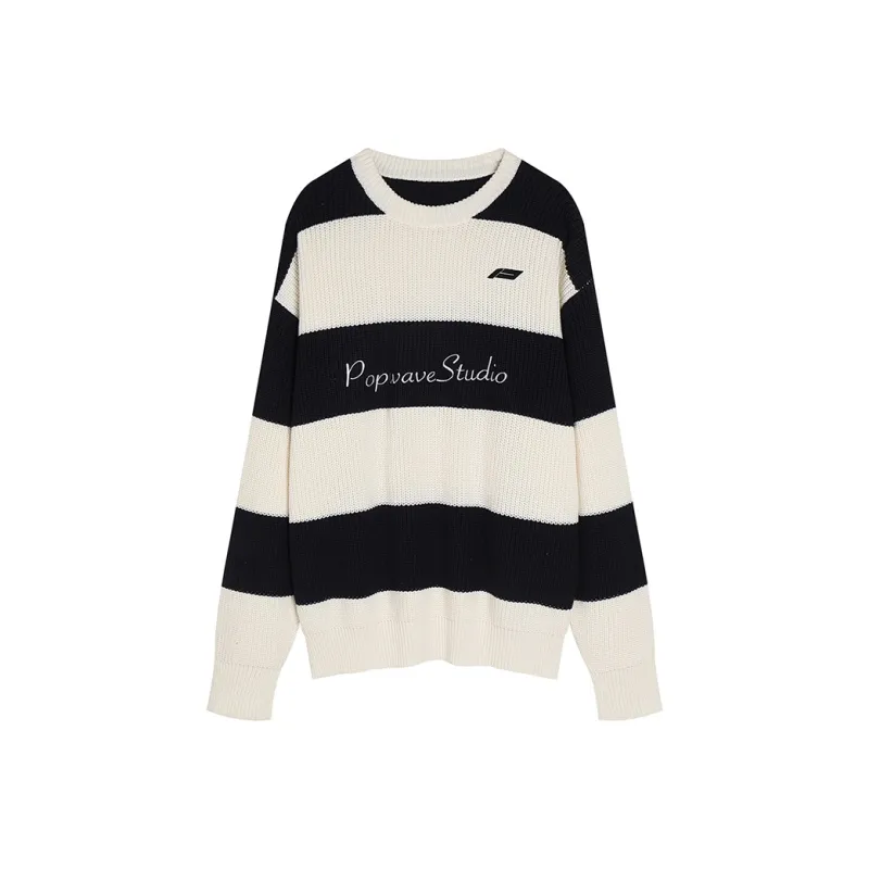 POPWAVE Knitwear Unisex Blue White Horizontal Stripes-0