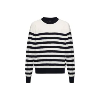BALMAIN Striped Crewneck Knit Sweater