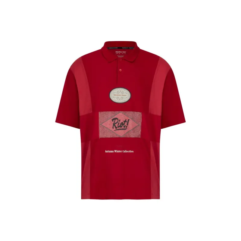 Martine Rose Oversized Panelled Polo Shirt-0
