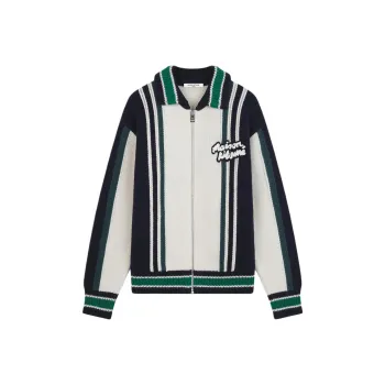 Maison Kitsune Zipped Knitted Bomber Jacket