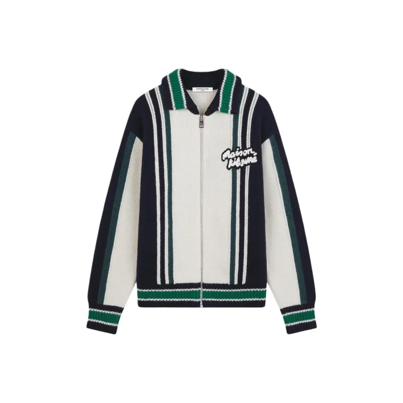 Maison Kitsune Zipped Knitted Bomber Jacket-0