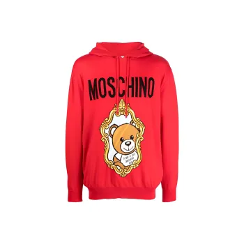 MOSCHINO Teddy Bear Motif Drawstring Hoodie