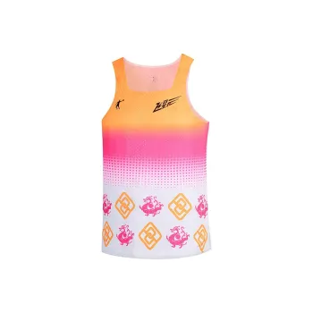QIAODAN Tank Tops Men's Phantom Orange/Neon Pink Print