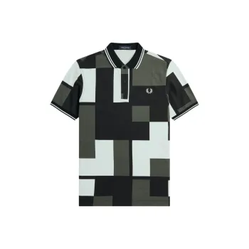 FRED PERRY Pixel Print Fred Perry Shirt Polo Shirt Men's Multicolor