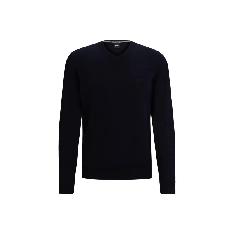 HUGO BOSS V neck Cotton Jumper-0