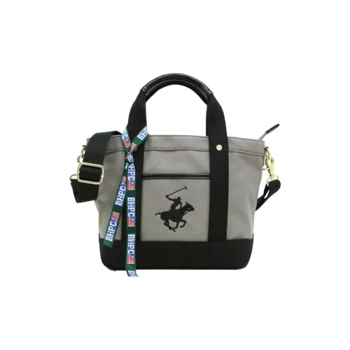 BEVERLY HILLS POLO CLUB Cotton Shoulder Bag Crossbody Bag Handbag Unisex Gray & Black
