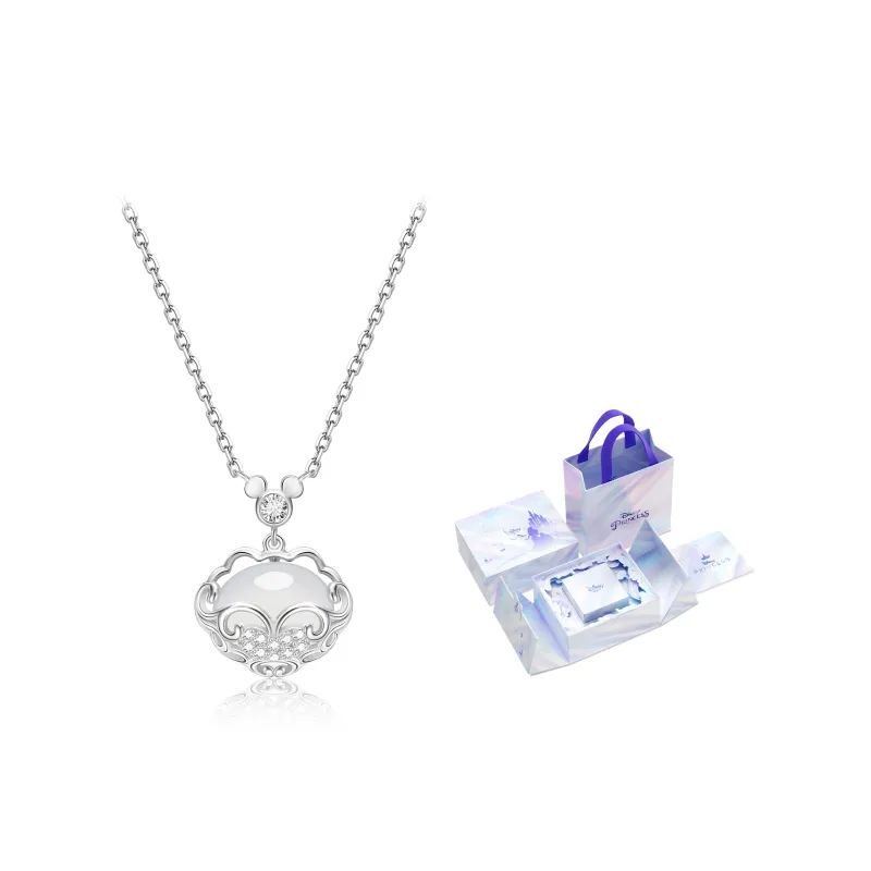 Disney 925 Sterling Silver Collarbone Chain Necklace Women's Gold/Silver Gift Box Set-21