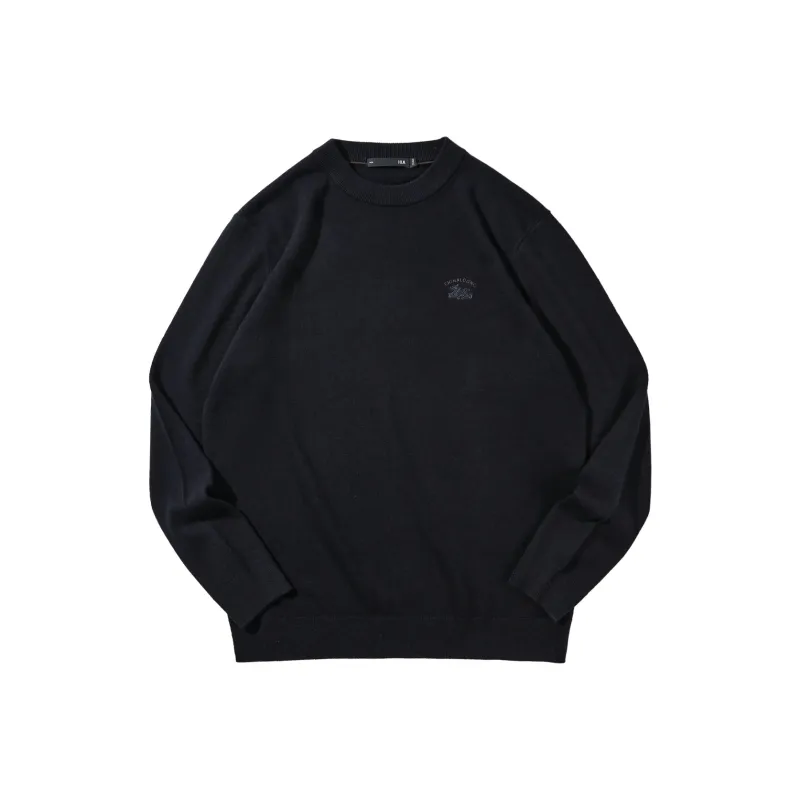 HLA Full Sheep Wool Embroidered Print Comfortable Long Sleeved Knitwear Men's-0