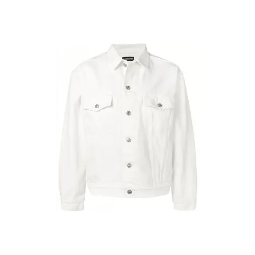 Balenciaga Men's Embroidered Logo Japanese Denim Jacket