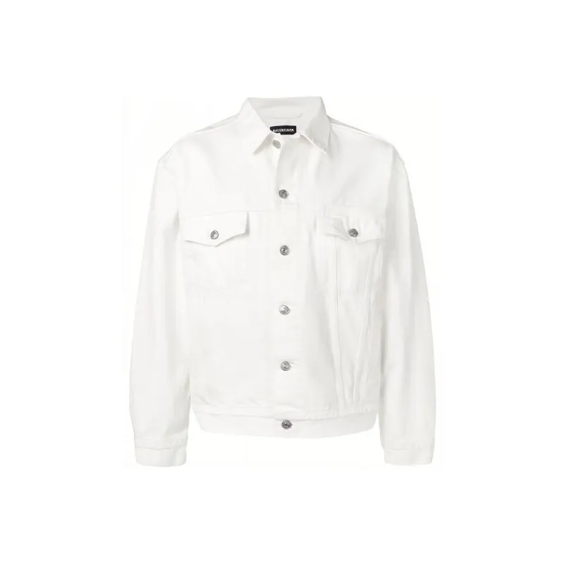 Balenciaga Men's Embroidered Logo Japanese Denim Jacket-0