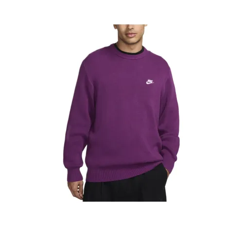 Nike Club Men's Crew-Neck Jumper Knitwear Men's Purple