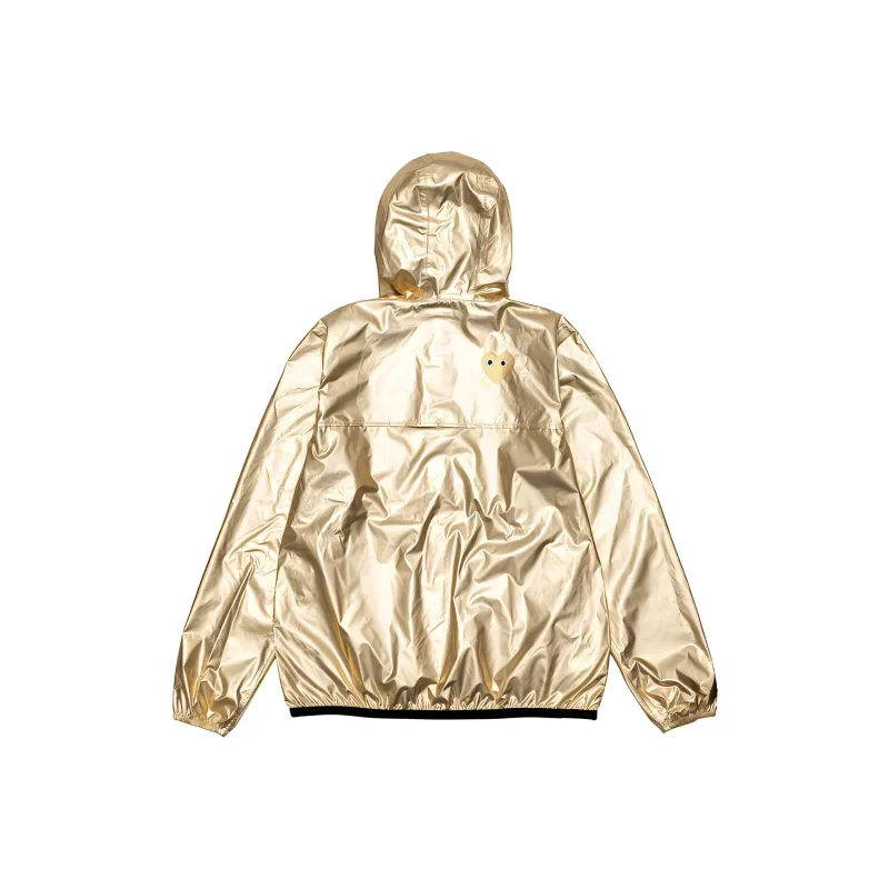 CDG Play x K Way Jacket Unisex Gold-1