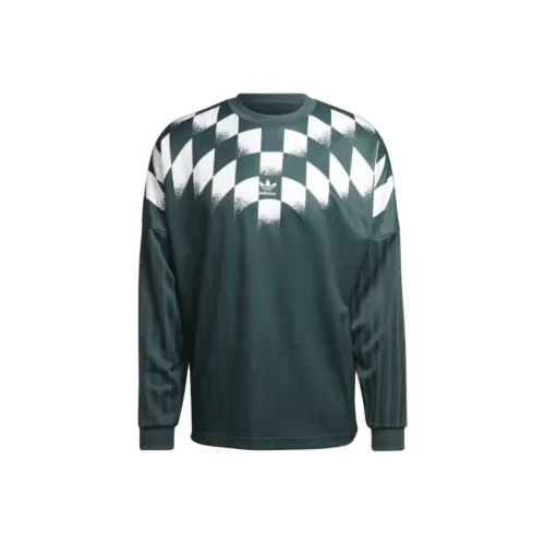 Adidas ADIDAS REKIVE GRAPHIC LONG SLEEVE JERSEY Knitwear Men's Mineral Green