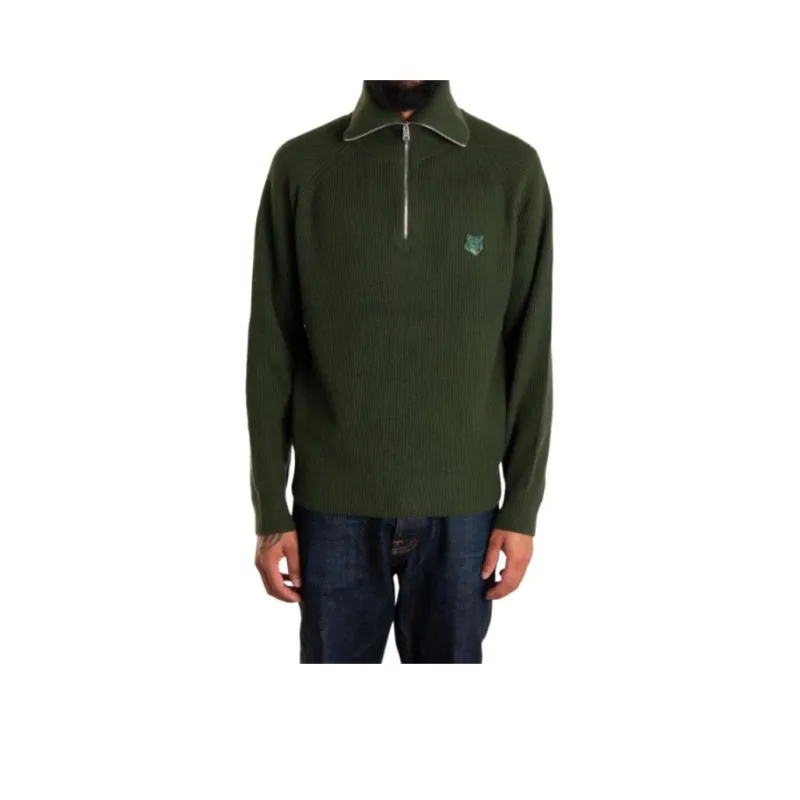 Maison Kitsune Zip collar Jumper-0