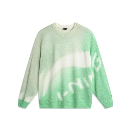 LiNing Sports Life Collection Sweater Men's White Green All Over Print