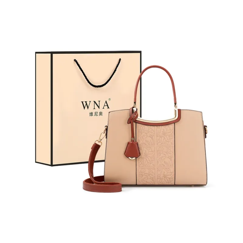 Vigno Synthetic Leather Handbag, One Shoulder, Crossbody Bag Women's Apricot-0