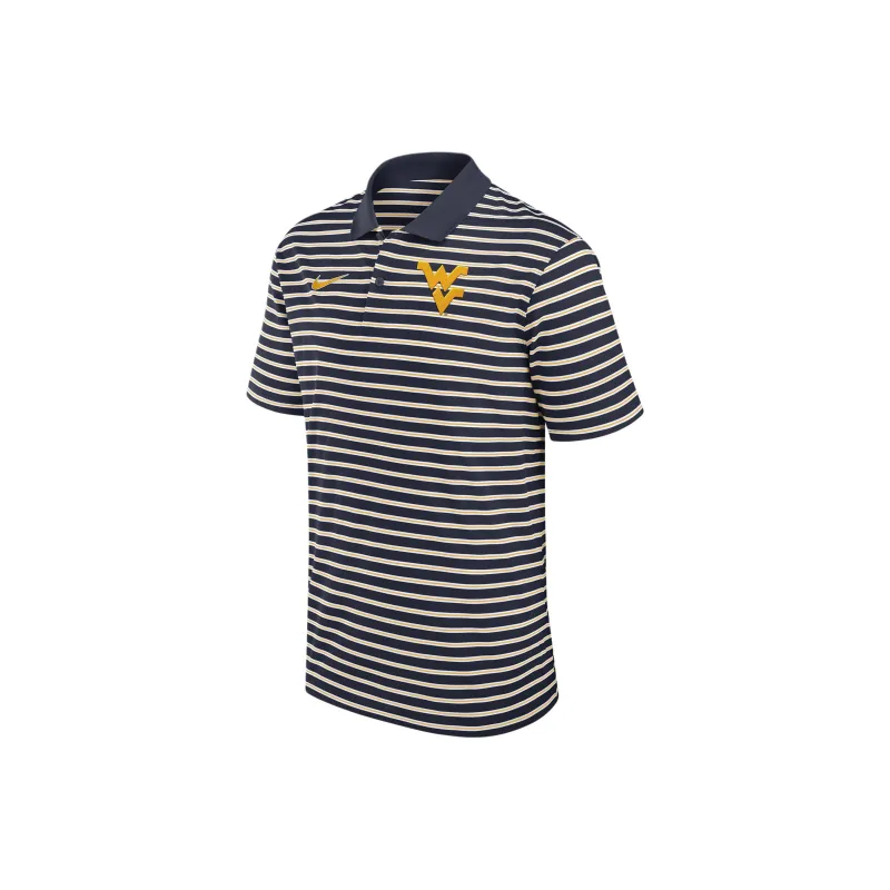 Nike West Virginia Mountaineers Primetime Victory Striped Men's Nike Dri FIT College Polo-0