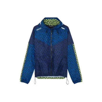 VERSACE La Greca SS22 Jackets Coats Men's Blue