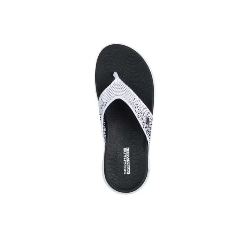 Skechers Go Walk Fle Quiet Flip Flops Women's White-3