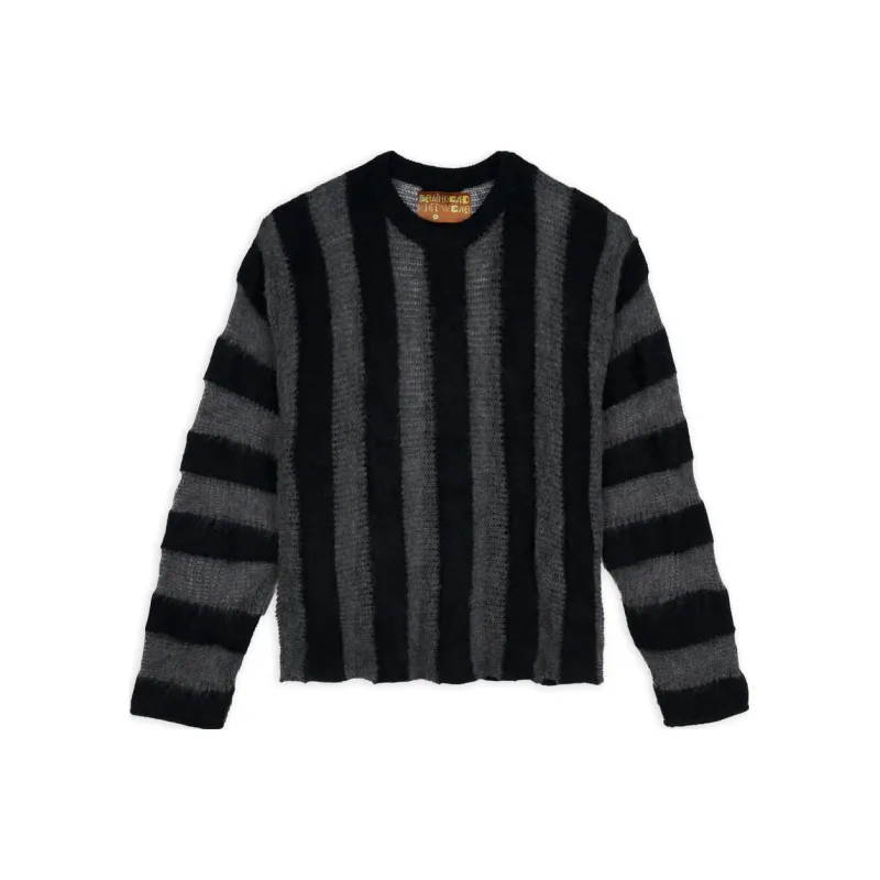 Brain Dead Fuzzy Threadbare Striped Jumper-0