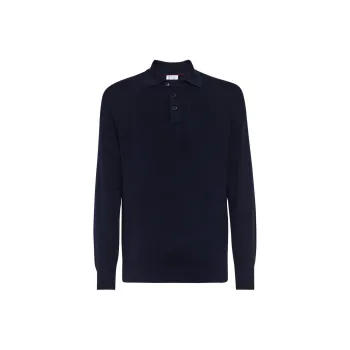 Brunello Cucinelli Long Sleeved Knitted Polo Jumper