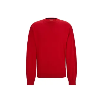 HUGO BOSS Organic Cotton Sweater With Embroidered Logo Sweater Men's Red