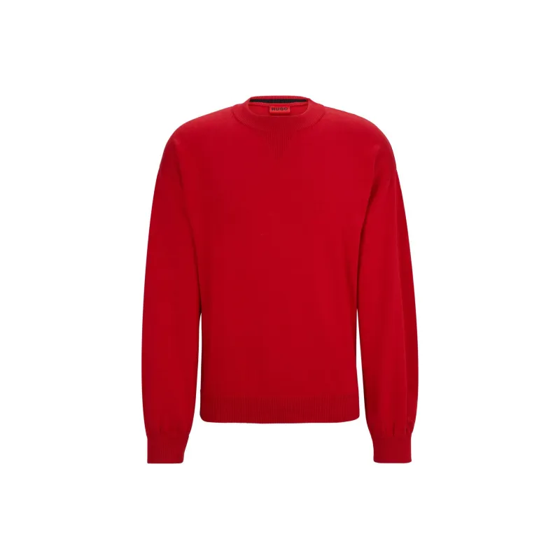 HUGO BOSS Organic Cotton Sweater With Embroidered Logo Sweater Men's Red-0