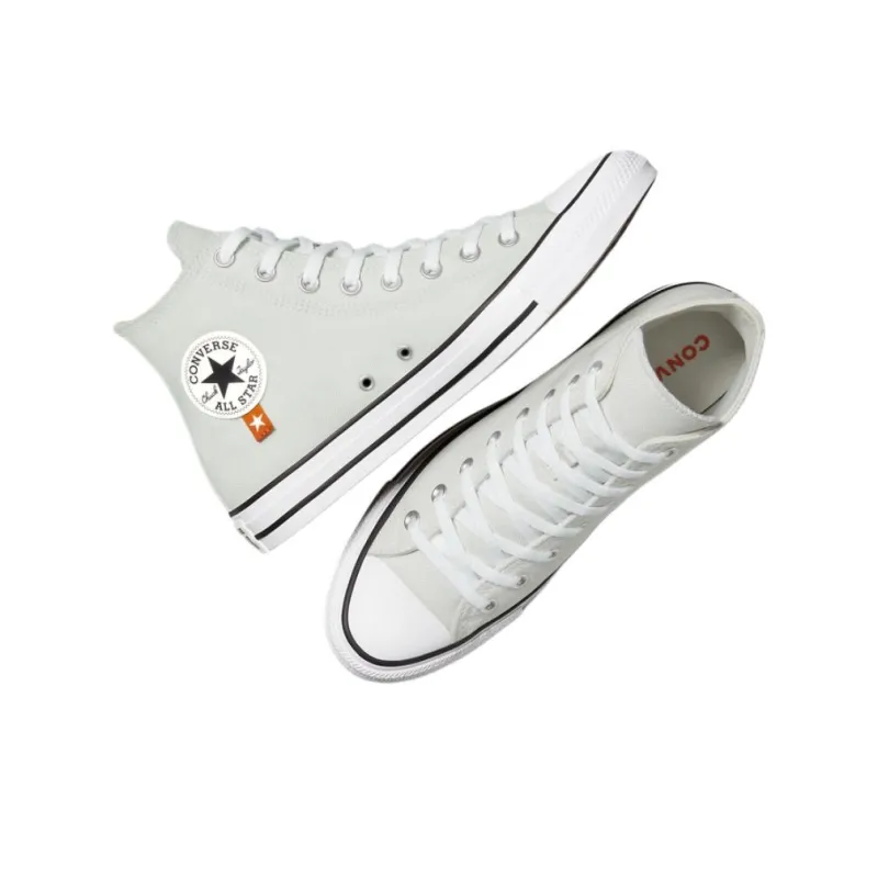 Converse All Star Anti Slip Wear Resistant High Top Canvas Shoes Unisex Gray-3