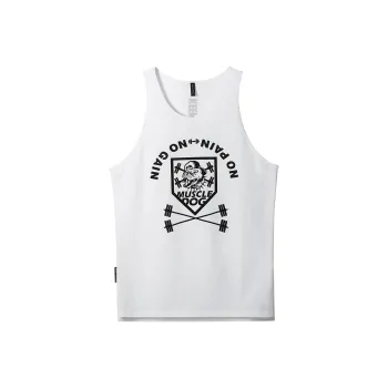 Muscle Dog Tank Tops Men's Ecru
