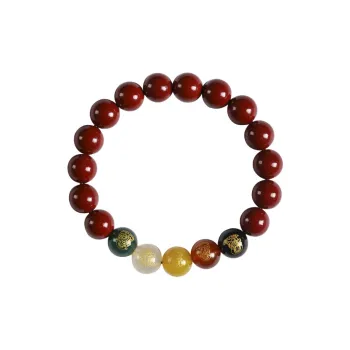Ancient Jewelry Cinnabar Jade Bracelets Unisex
