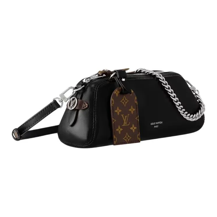 LOUIS VUITTON Sheepskin Shoulder Bag Women's Black-1