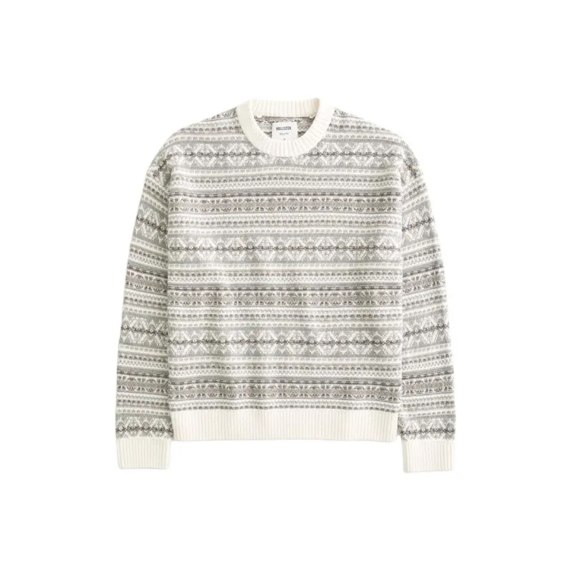 Hollister Sweater Men's Cream Stripes-0