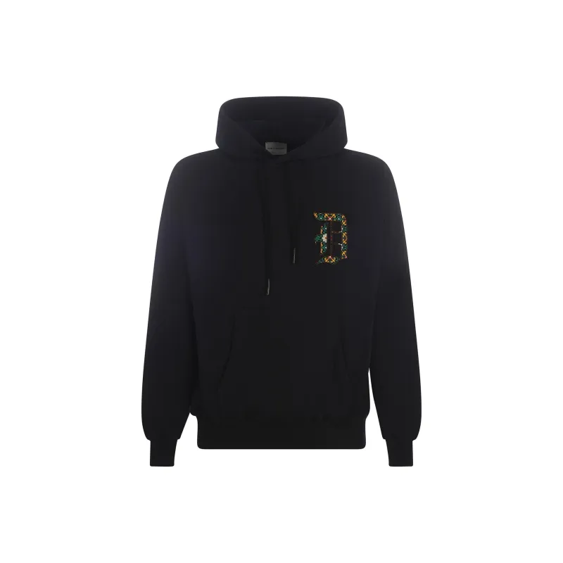 DROLE DE MONSIEUR Logo Embroidered Drawstring Hoodie-0