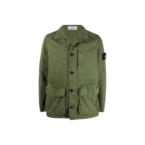 STONE ISLAND Jackets Men Army Green