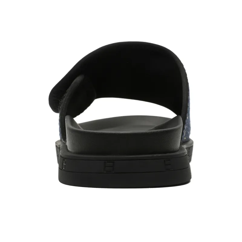 ΛOLUNKΛ PU Polyurethane Slip Resistant Odor Resistant Abrasion Resistant Slide Slippers Men's Black-4