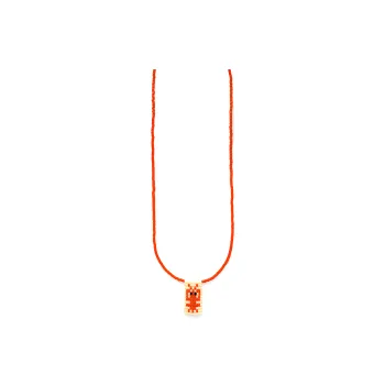 ANNI LU 18K Gold Gold-Plated Glass Brass Necklaces Unisex Red
