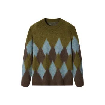 GXG Sweater Men's Coffee Green Plaid