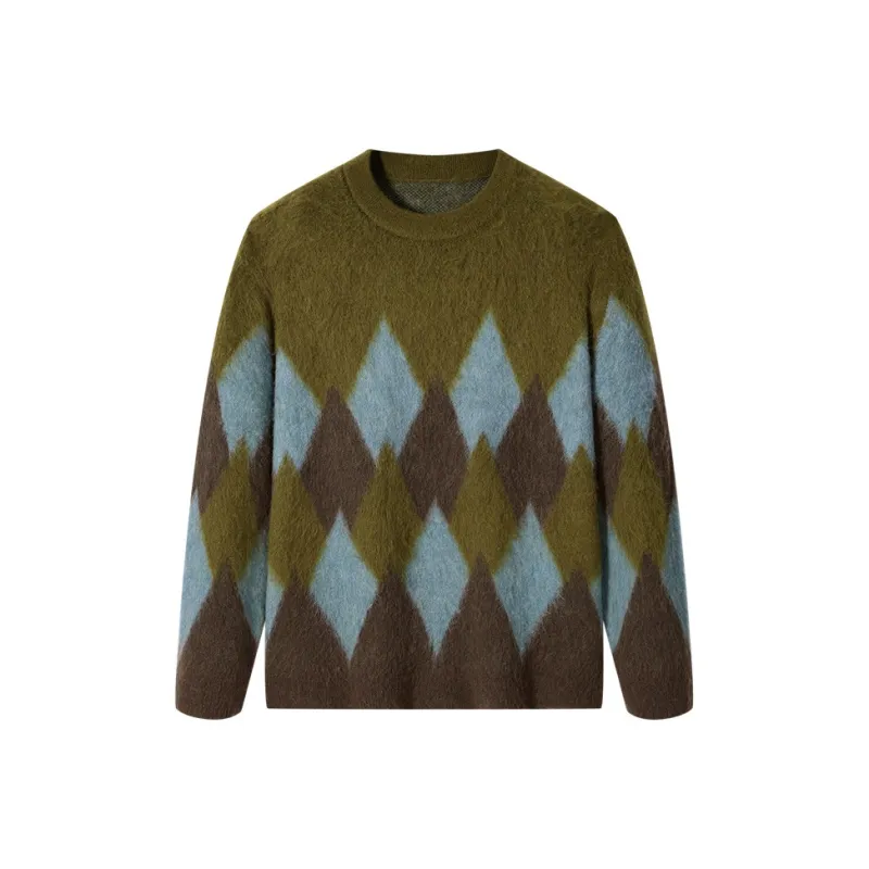 GXG Sweater Men's Coffee Green Plaid-0