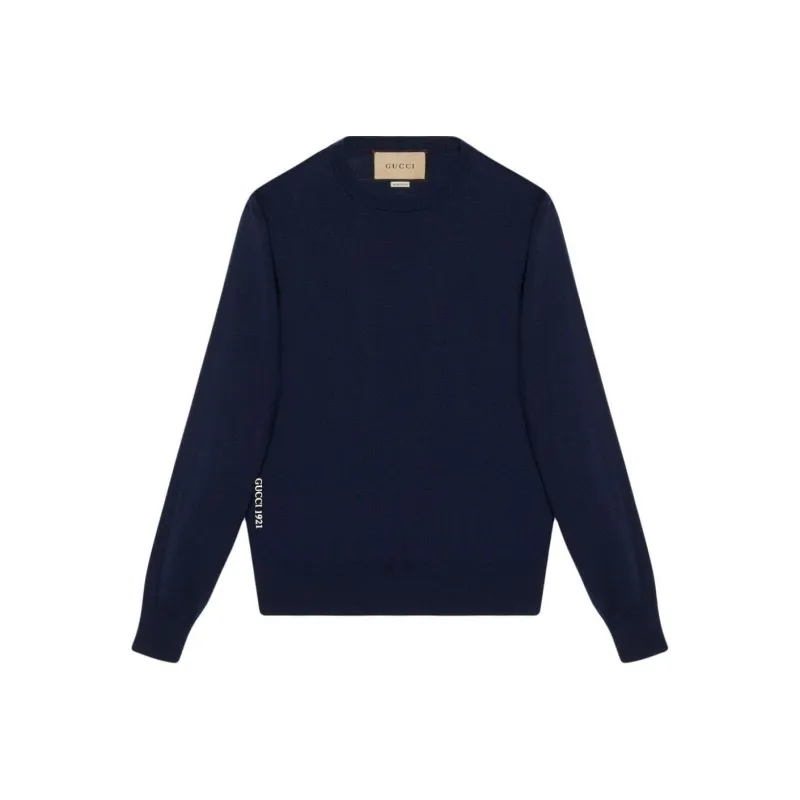 GUCCI Logo Embroidered Knit Sweater-0