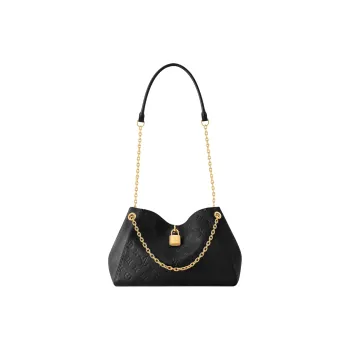 LOUIS VUITTON Cow Leather One Shoulder Handbag Small Size Women's Black