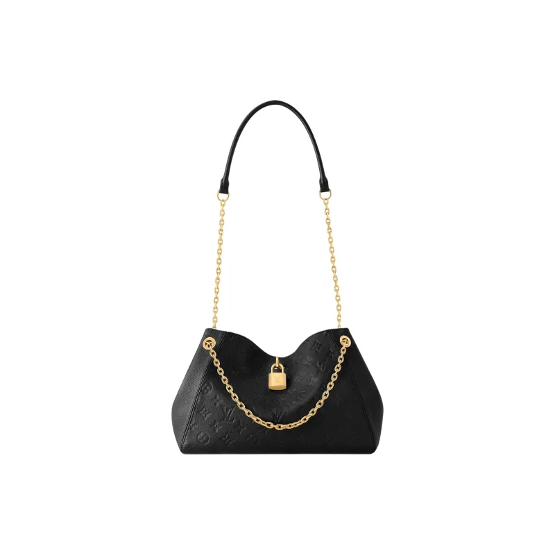 LOUIS VUITTON Cow Leather One Shoulder Handbag Small Size Women's Black-0