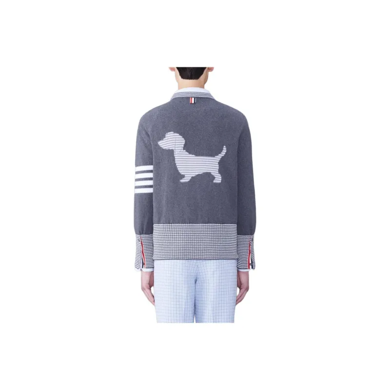 THOM BROWNE· Cotton Hector Pullover Knitwear Men's Medium Gray-2