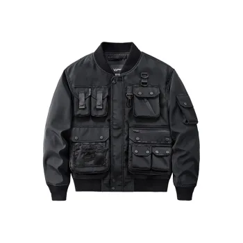 VIP Multi Pocket Tactical Flight Jacket Unisex Black