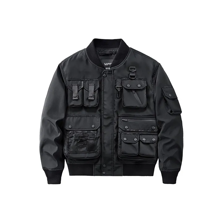 VIP Multi Pocket Tactical Flight Jacket Unisex Black-0