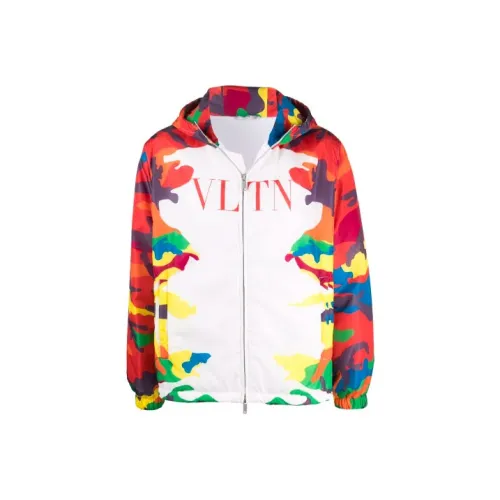 Valentino Vltn Camouflage Hooded Jacket