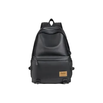 Jeep PU Backpack Laptop Bag Regular Unisex Black