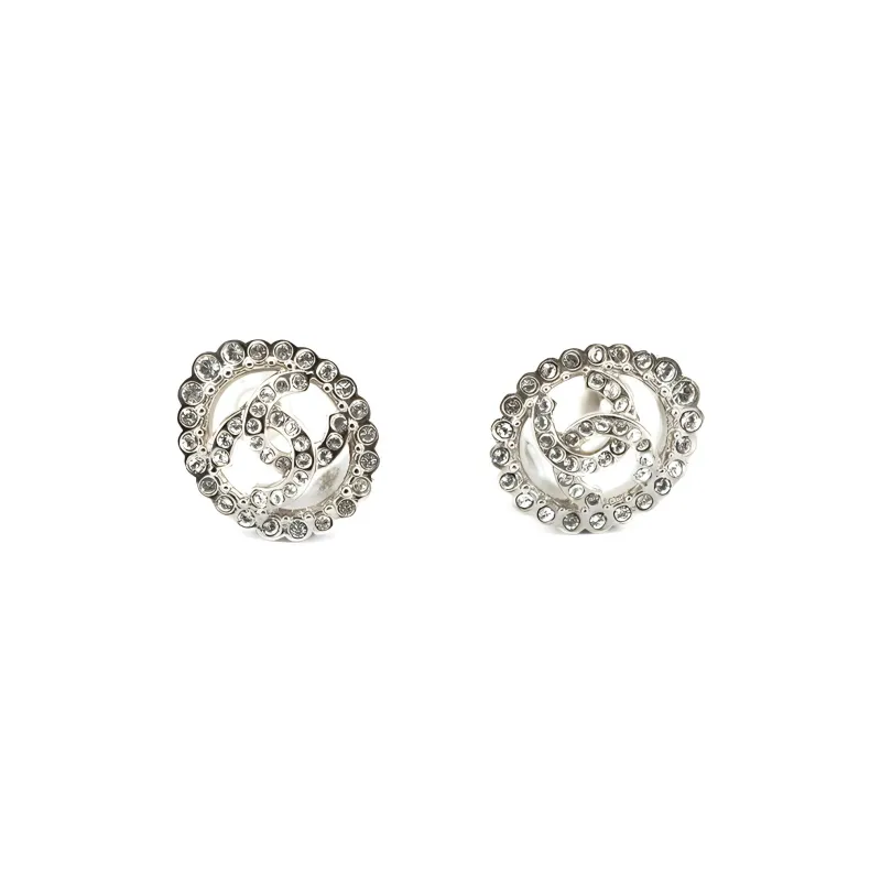 CHANEL Gold Ring Cc Logo Earrings-0