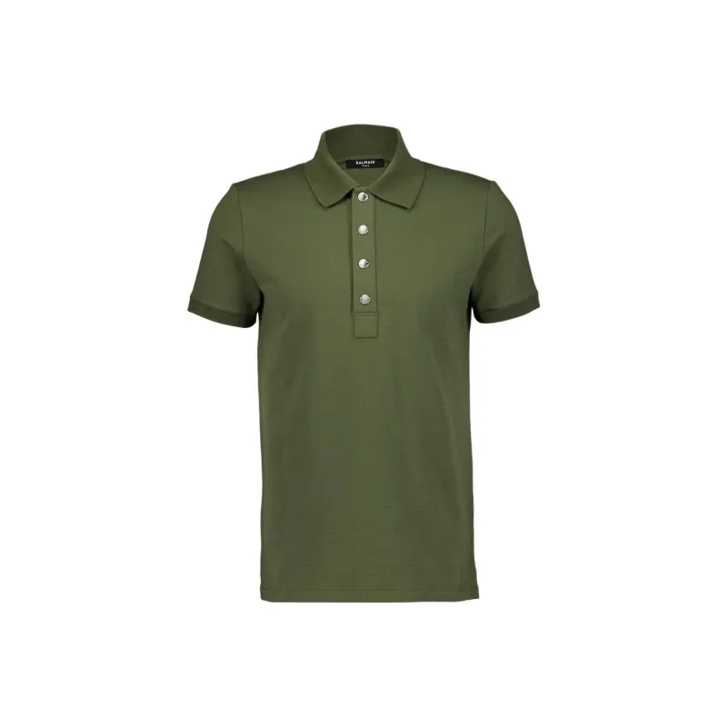 BALMAIN Jacquard Monogram Polo Shirt-0