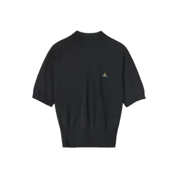 Vivienne Westwood Orb Embroidered Short-Sleeved Knitted Jumper