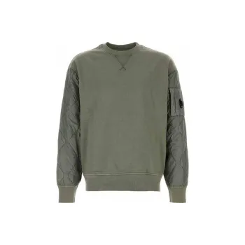 C.P.Company Quilted Panelled Long Sleeved Crewneck Sweatshirt